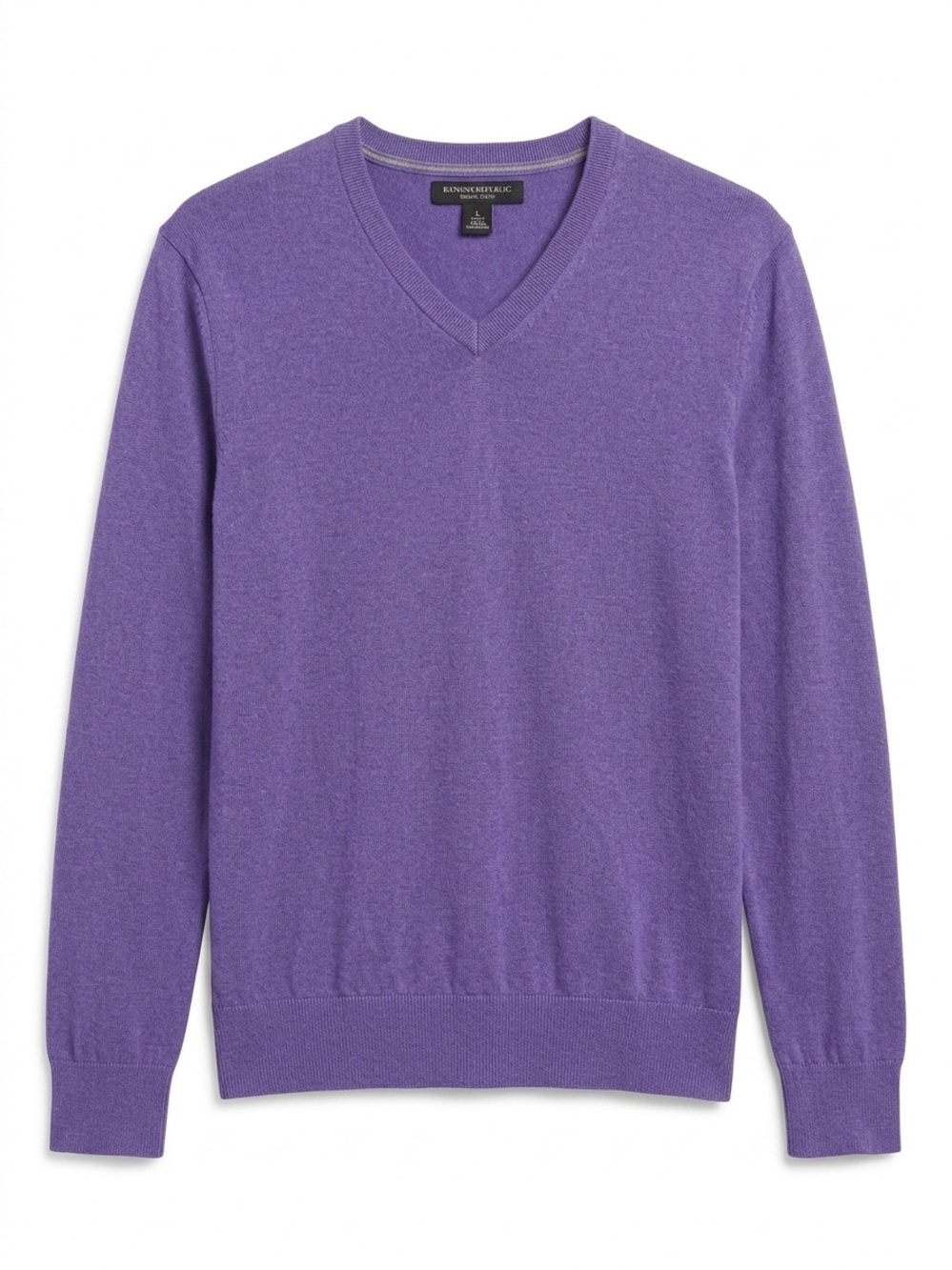Banana Republic Luxury Blend Silk Cashmere V-Neck Sweater Purple Medium